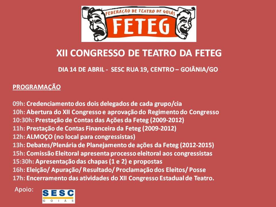 ELEIÇÕES DA FETEG – Programação