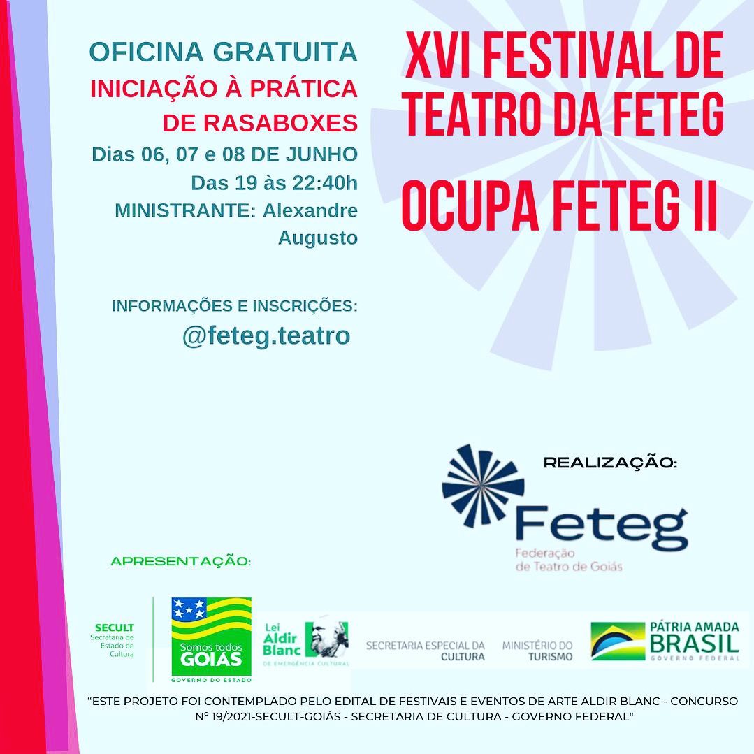 Oficina gratuita de Iniciação à Prática de Rasaboxes na sede da FETEG