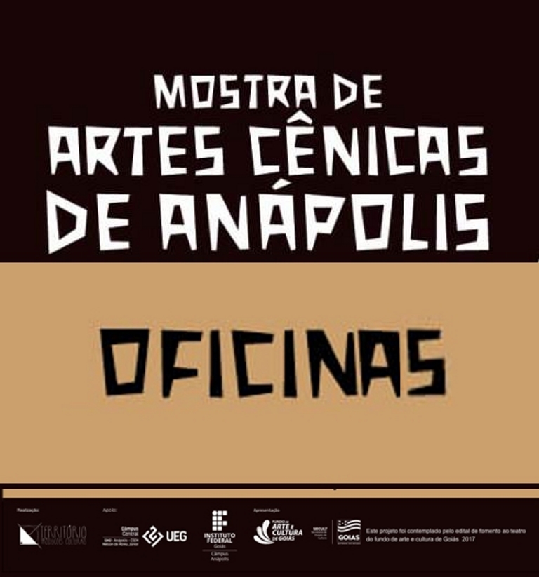 Inscrições abertas para as Oficinas Gratuitas da Mostra de Artes Cênicas de Anápolis