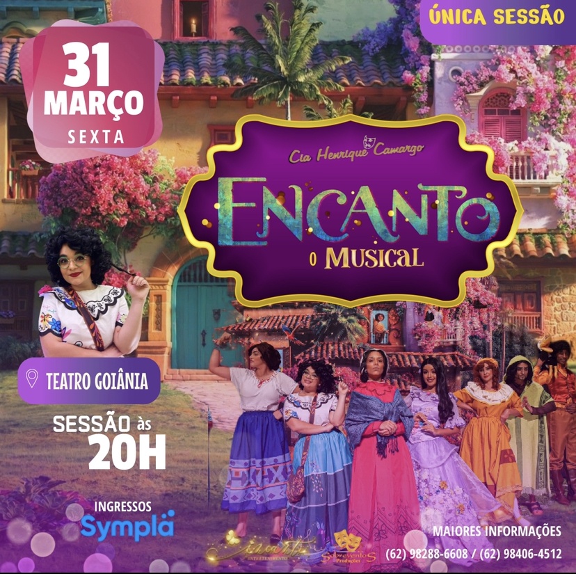 “Encanto – O Musical”, dia 31 de março no Teatro Goiânia