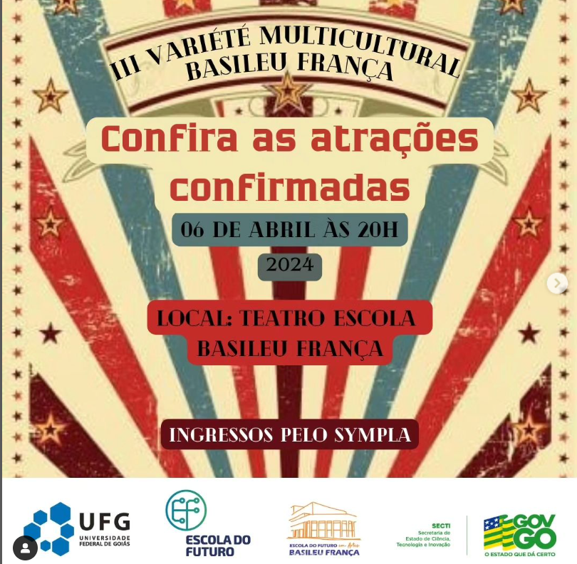 III Varietè Multicultural Basileu França acontece no dia 06 de abril