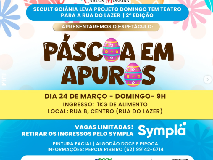 “Páscoa em Apuros”. Teatro, brincadeiras e guloseimas na Rua do Lazer em Goiânia