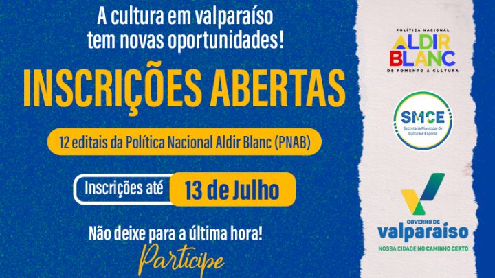 Cultura abre inscrições para 12 editais em Valparaíso de Goiás
